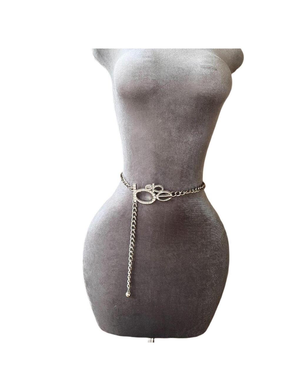 Bebe Gold Crystal Embellished Belt